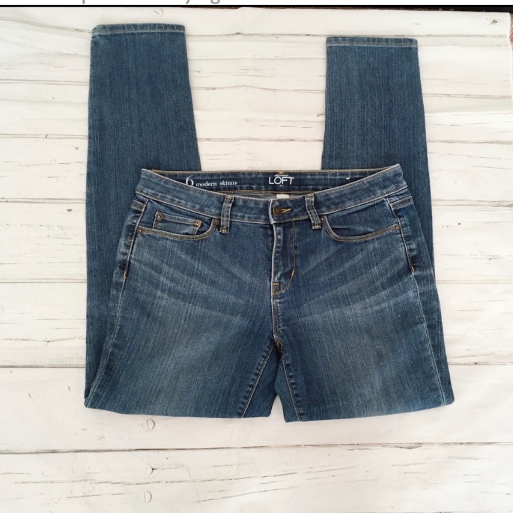 Ann Taylor Loft Modern Skinny Denim Blue Jeans Size 6